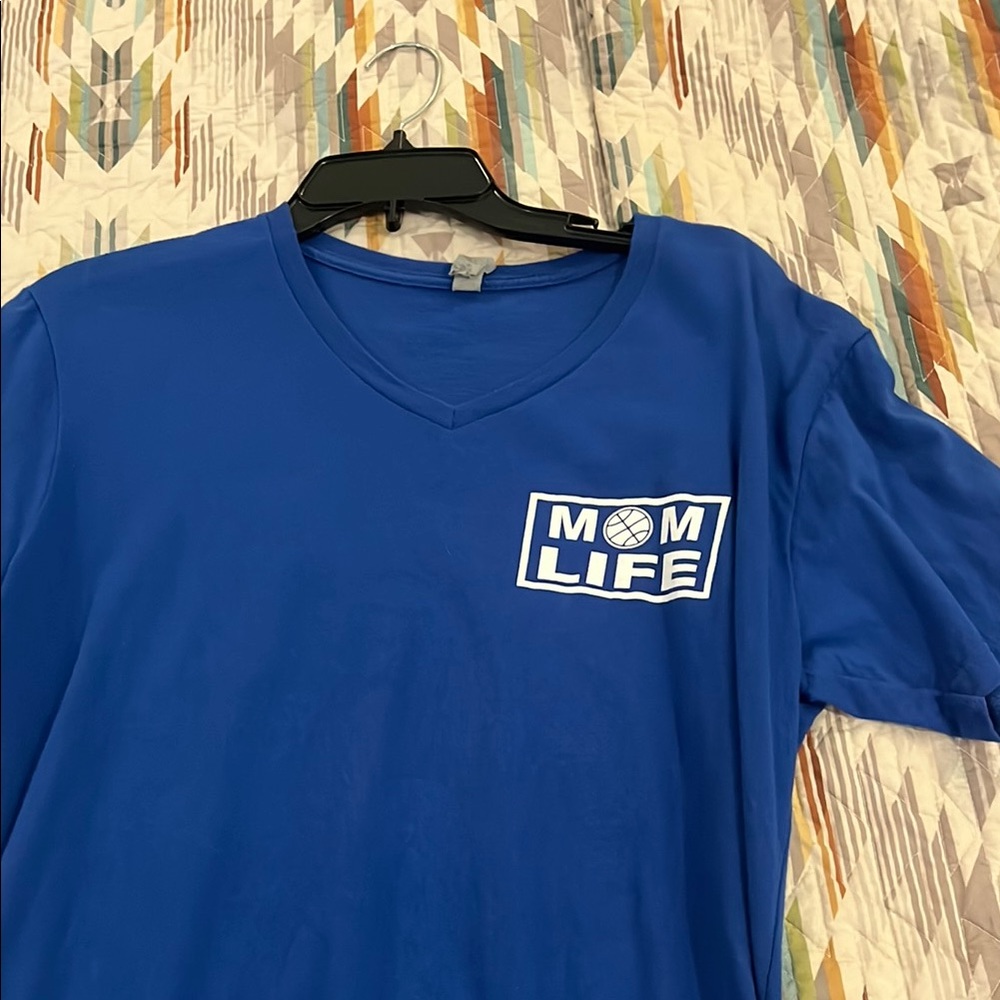 Blue 'Mom Life' V-Neck T-Shirt